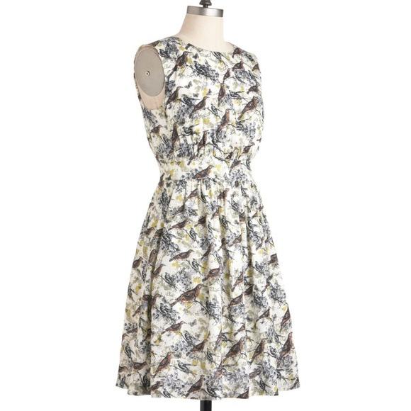 Modcloth Dresses & Skirts - Emily and Fin Too Much Fun dress in bird design
